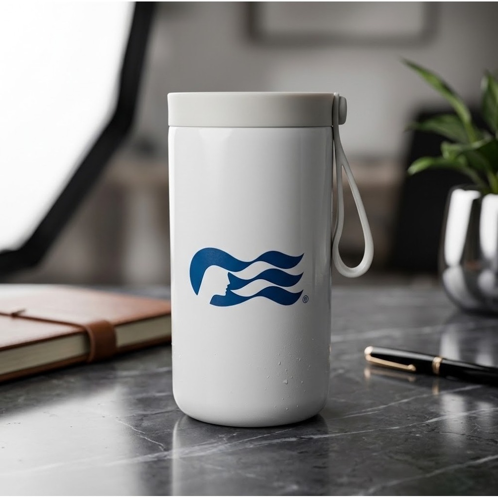 Princess Cruises 4 in 1 Beverage Holder Stainless Can Cooler Tumbler Cup Box